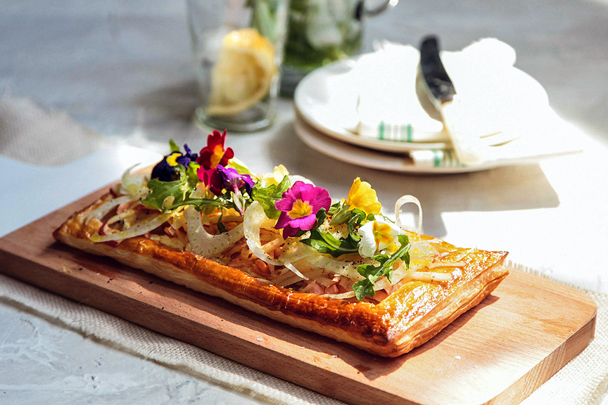 Smoked Trout Labneh Tart